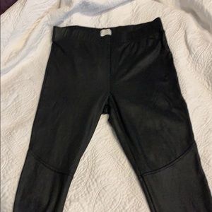Black suede-like leggings